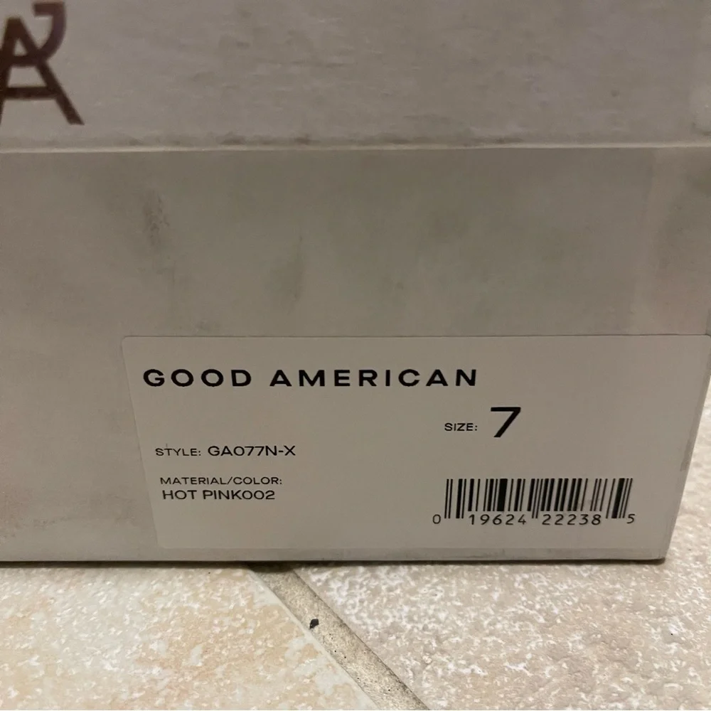 Good American Cinder-f*king-rella Thong Wedges Hot Pink